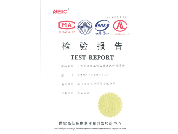 高低压电器检验报告